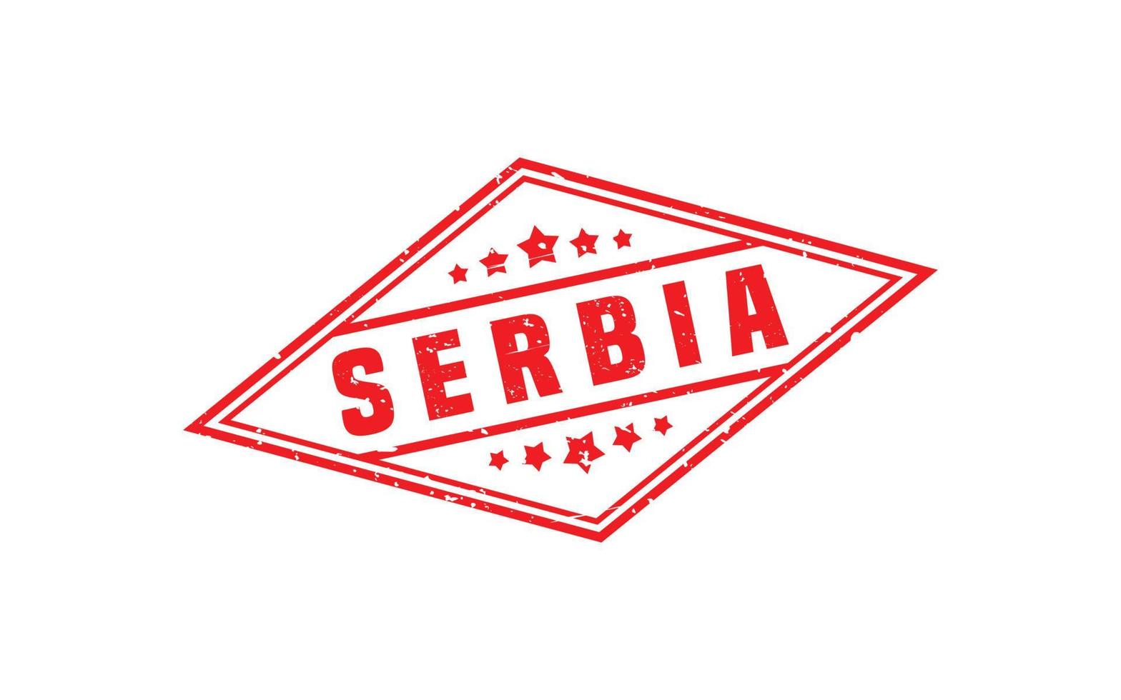 Sérvia carimbo borracha com grunge estilo em branco fundo vetor