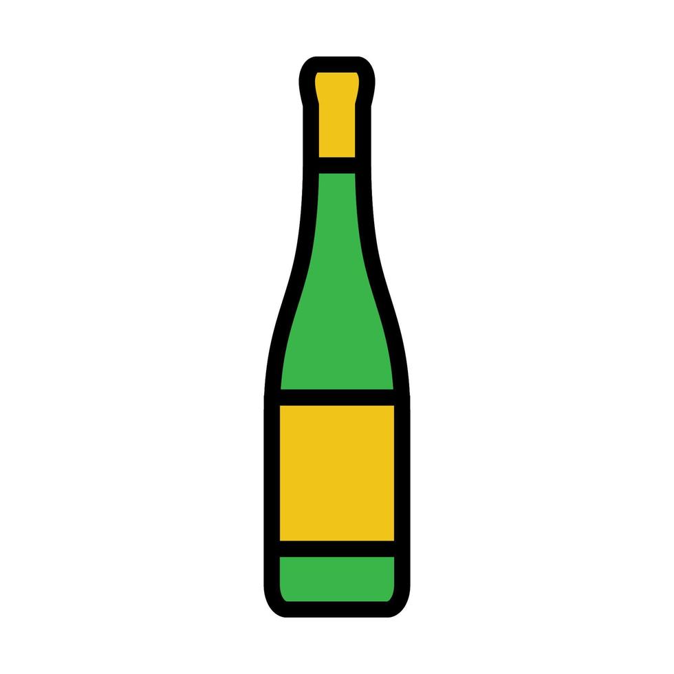 linha de ícone de garrafa de vinho isolada no fundo branco. ícone liso preto fino no estilo de contorno moderno. símbolo linear e traço editável. ilustração vetorial de traço perfeito simples e pixel vetor