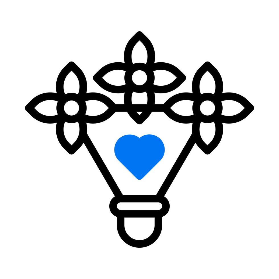 ramalhete ícone duotônico azul estilo namorados ilustração vetor elemento e símbolo perfeito.