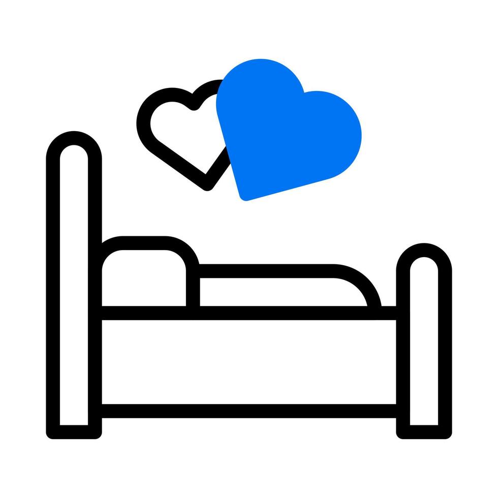 cama ícone duotônico azul estilo namorados ilustração vetor elemento e símbolo perfeito.