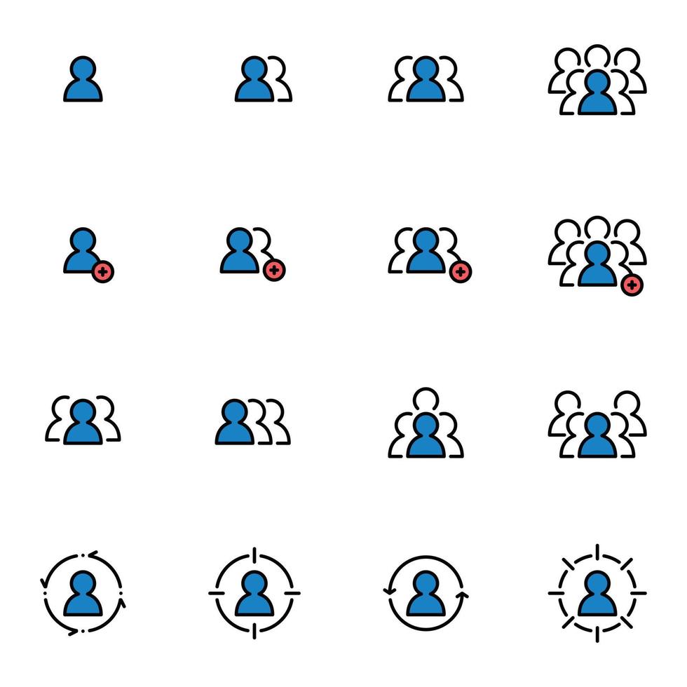ícones de pessoas, vetor de equipe de grupo de trabalho de pessoa, pessoas de negócios