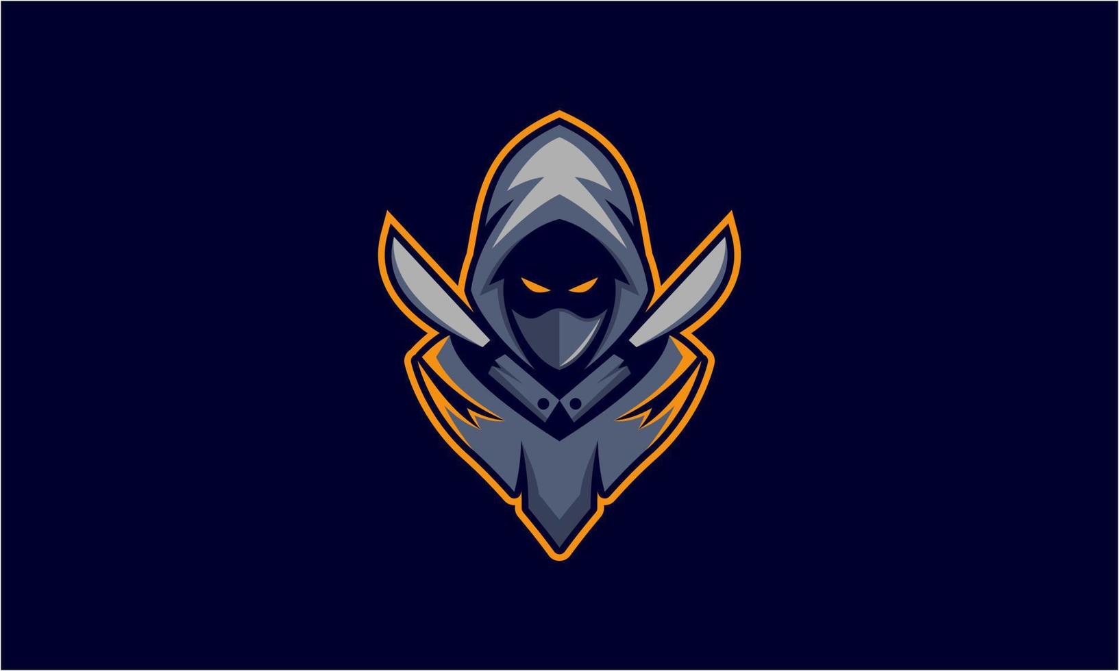 e-sport ninja mascote personagem logotipo vetor