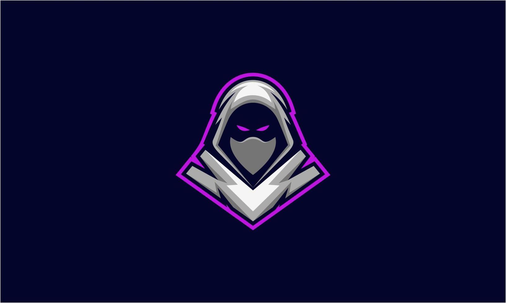 e-sport ninja mascote personagem logotipo vetor