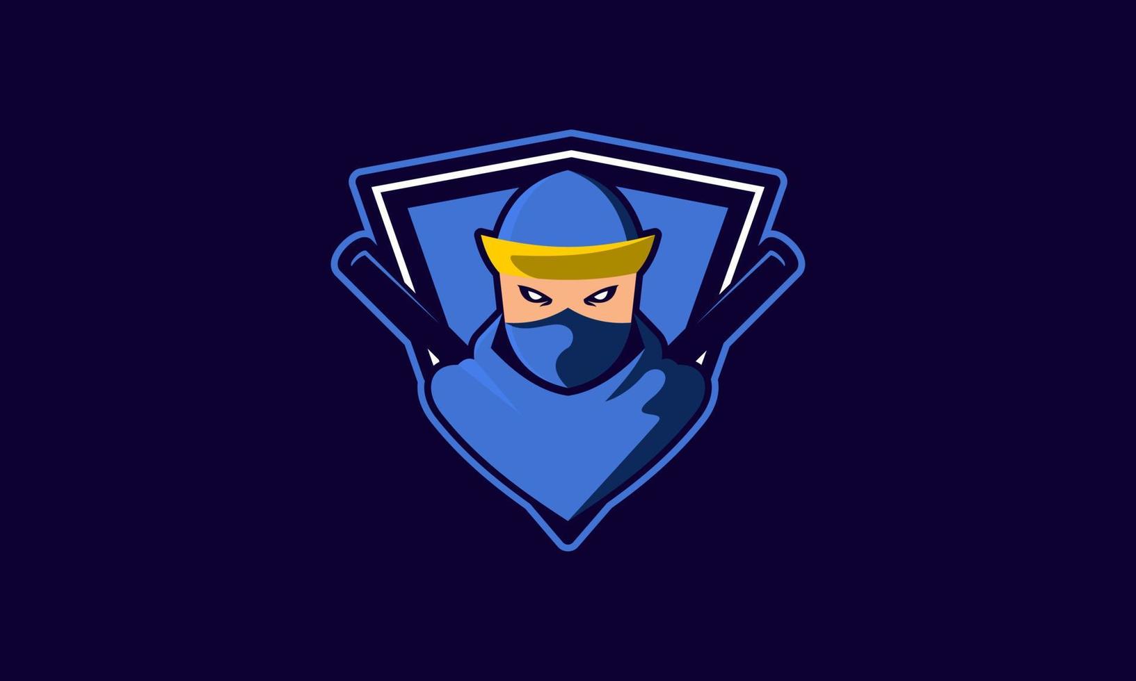 e-sport ninja mascote personagem logotipo vetor