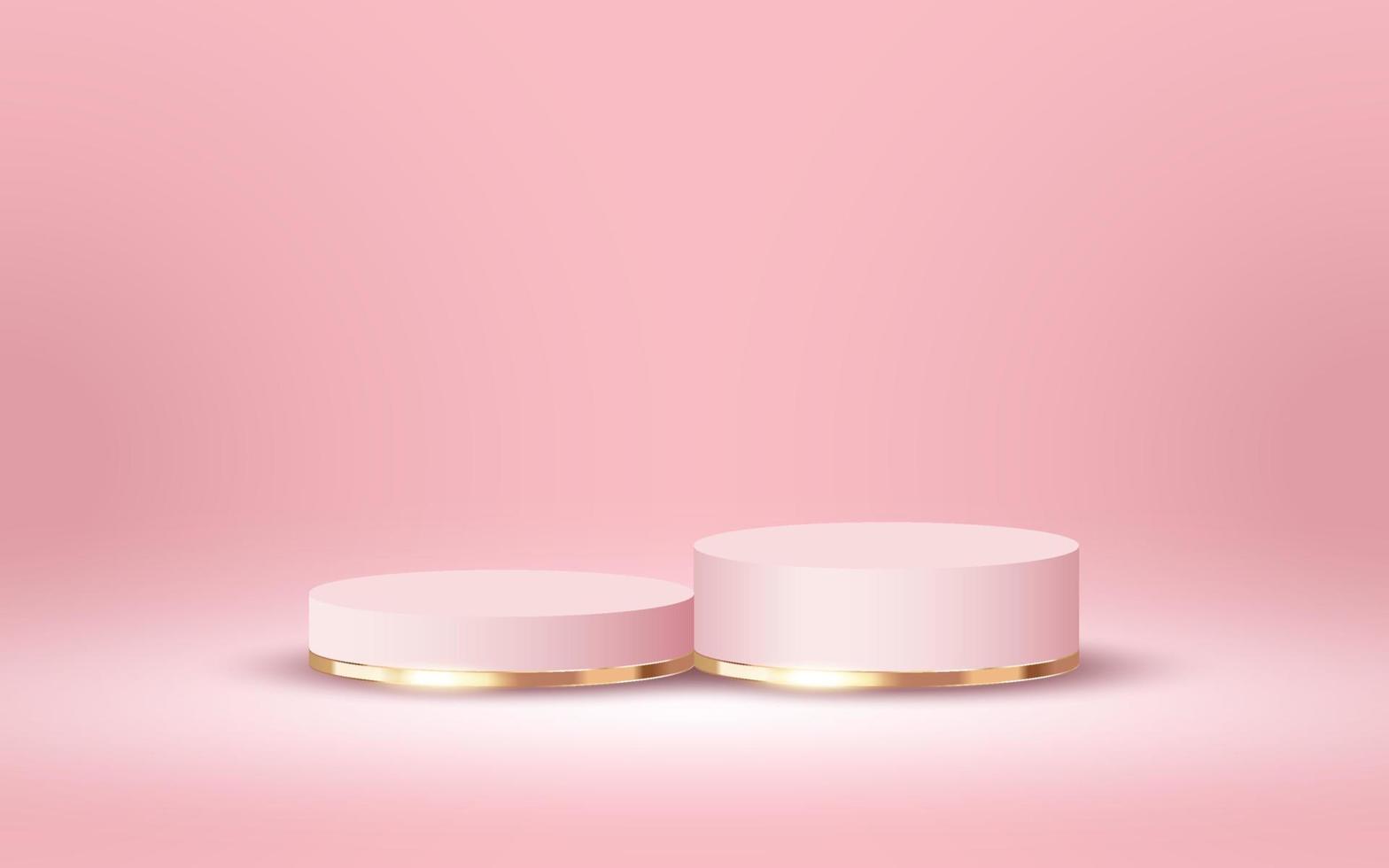 luxo 3d pódio para esvaziar Cosmético produtos mostrar cena em suave Rosa fundo vetor