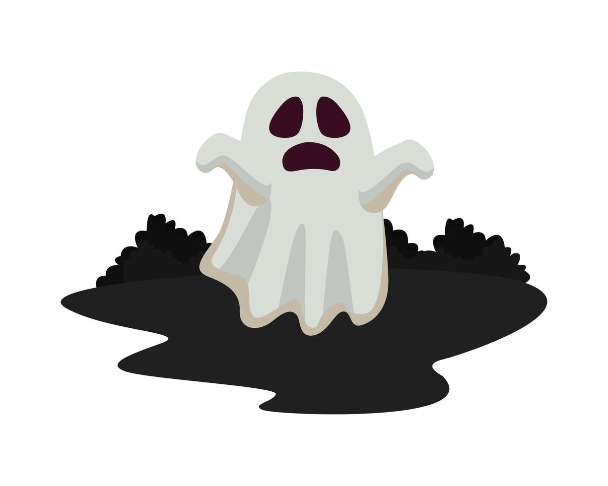 ilustração em vetor de halloween pequena linha de desenho animado fantasma  em fundo branco. 11118092 Vetor no Vecteezy