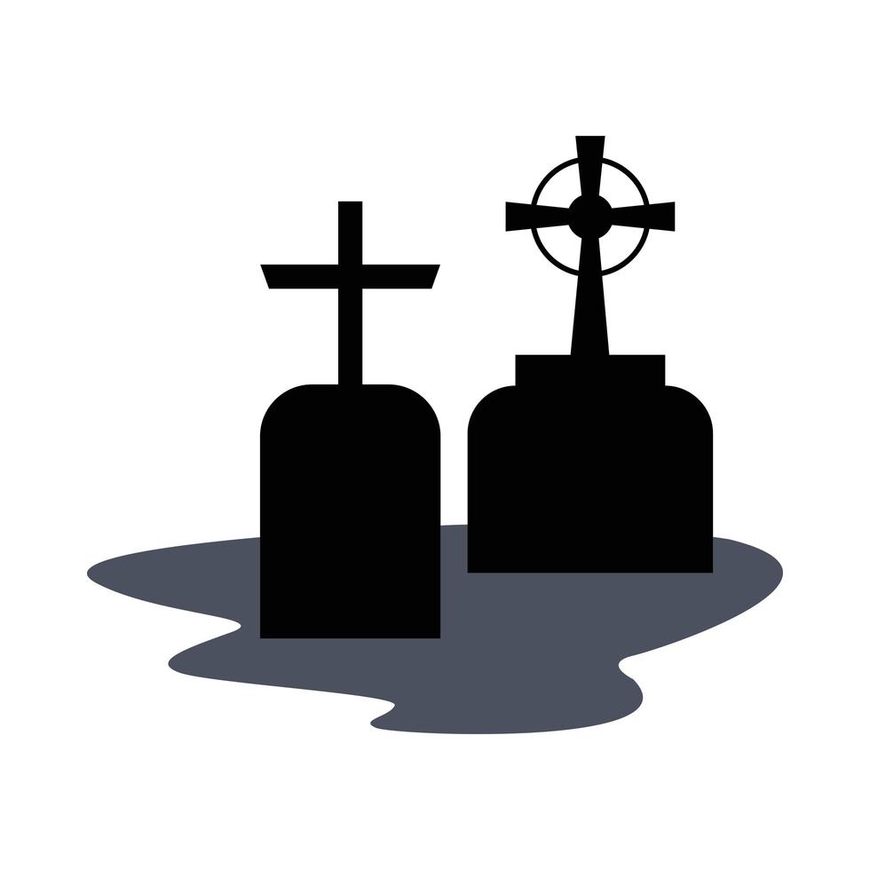 túmulos com cruzes em desenho vetorial de cemitério 1999207 Vetor no  Vecteezy