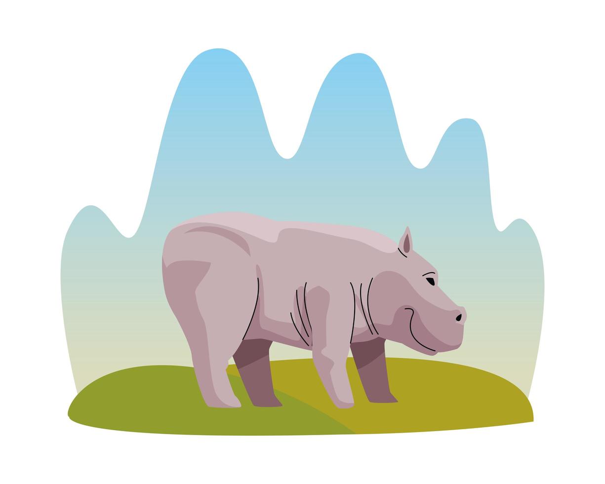 ícone de animal hipopótamo selvagem vetor