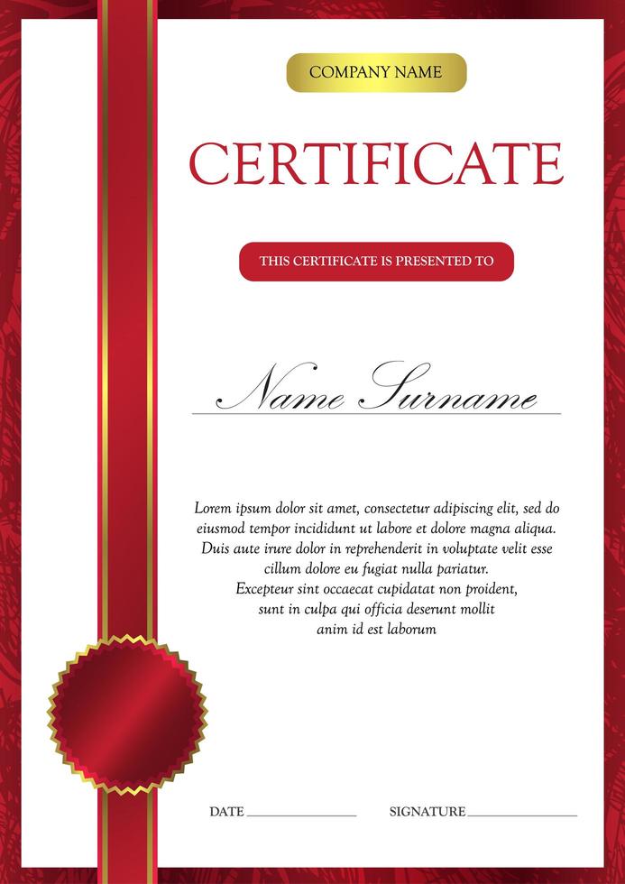 modelo de certificado e diploma vetor