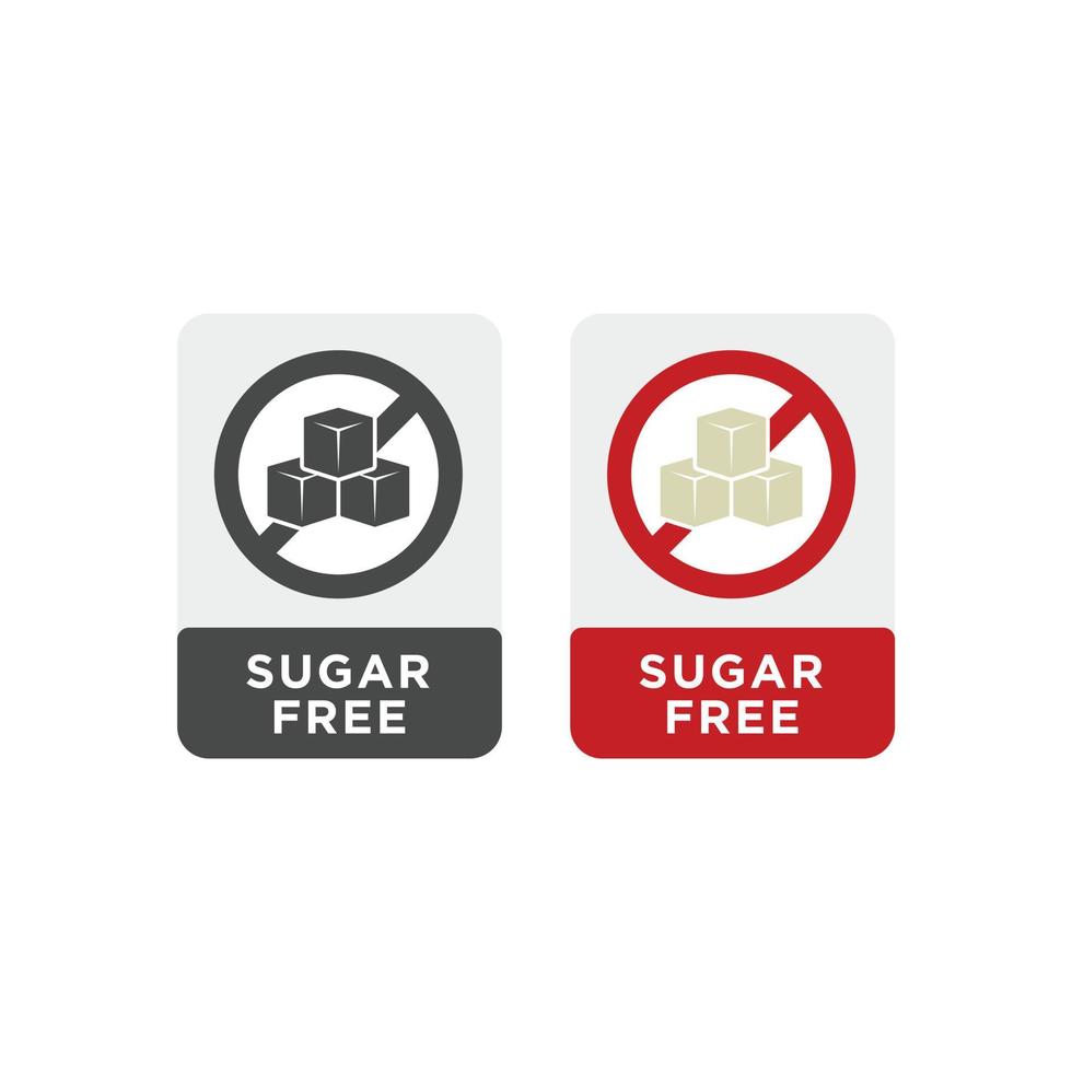 açúcar livre rótulo ícone vetor modelo. vetor azul açúcar livre Comida símbolo