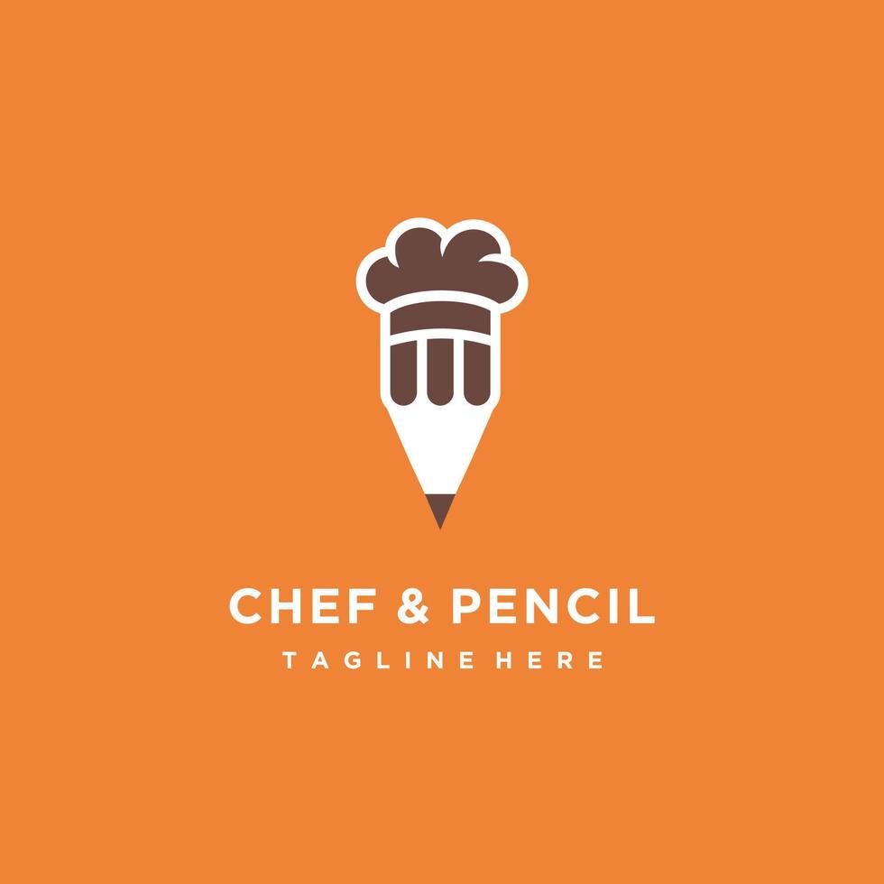 chefe de cozinha chapéu e lápis combinação, para cafeteria, Comida escritor blog restaurante receitas logotipo Projeto ícone vetor