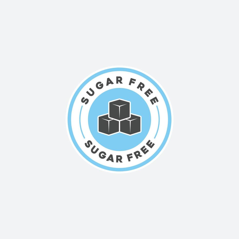 açúcar livre rótulo logotipo Projeto ícone vetor modelo. vetor azul açúcar livre Comida símbolo
