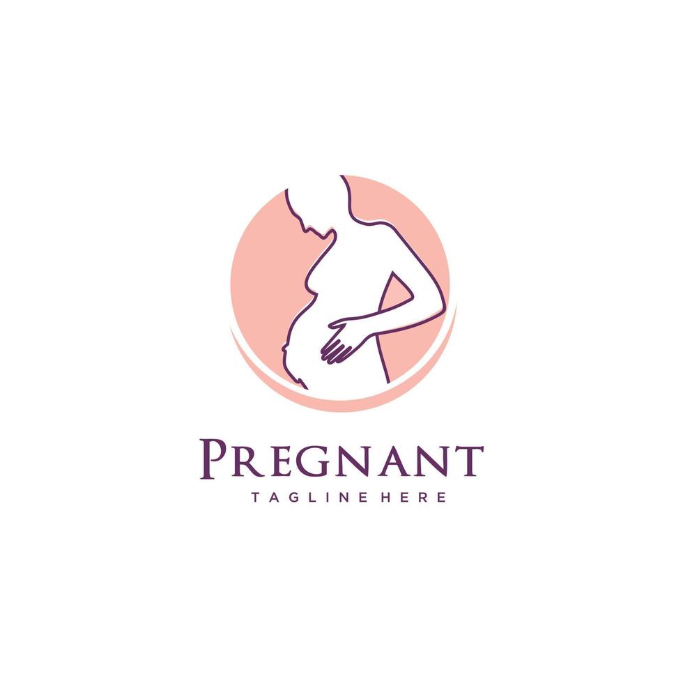 grávida mulher logotipo Projeto vetor ilustração