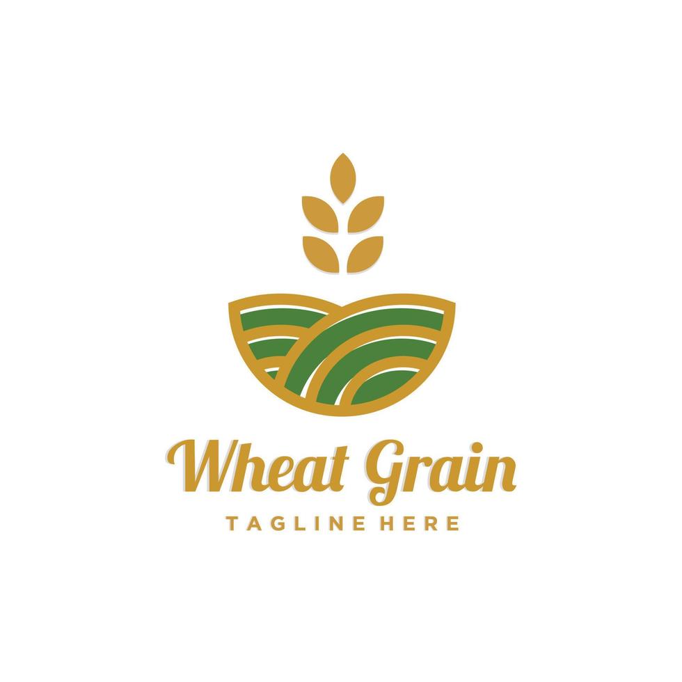 grão trigo orgânico Fazenda logotipo Projeto modelo inspiração vetor