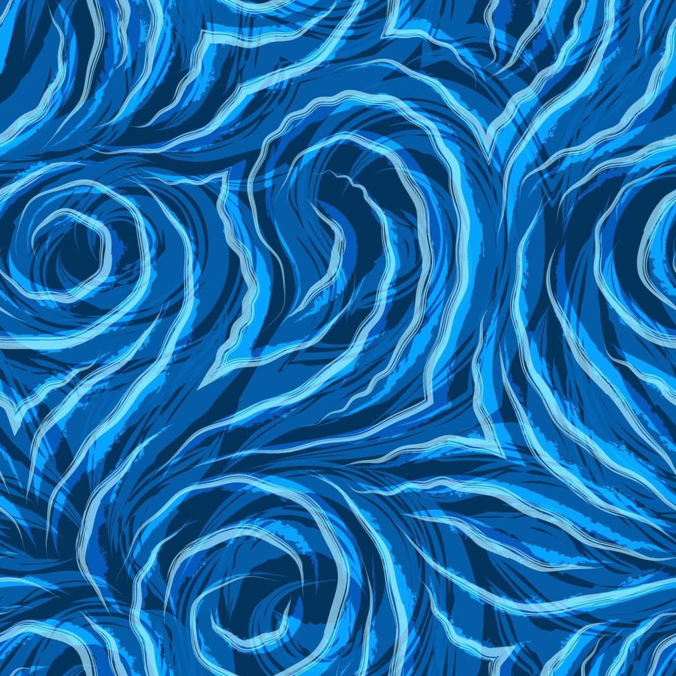 textura perfeita de vetor em um fundo azul com linhas onduladas em aquarela