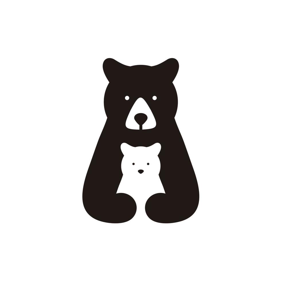 Urso e bebê, fofa ursos logotipo Projeto vetor