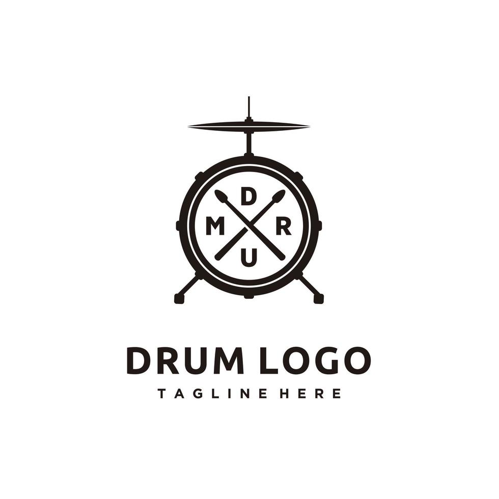 minimalista tambor conjunto logotipo Projeto ícone vetor inspiração
