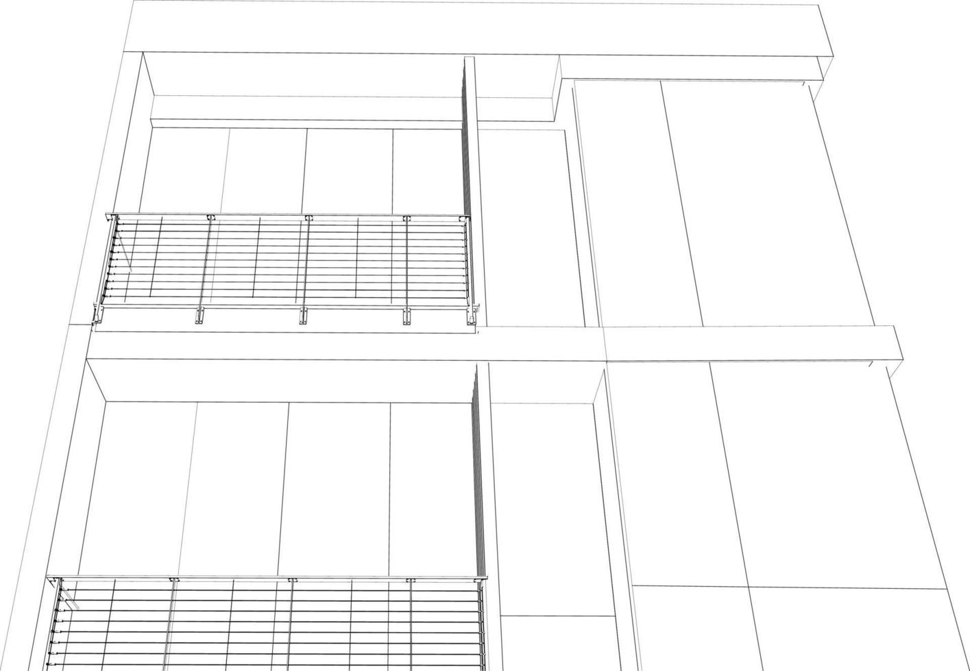 3d ilustração do residencial projeto vetor