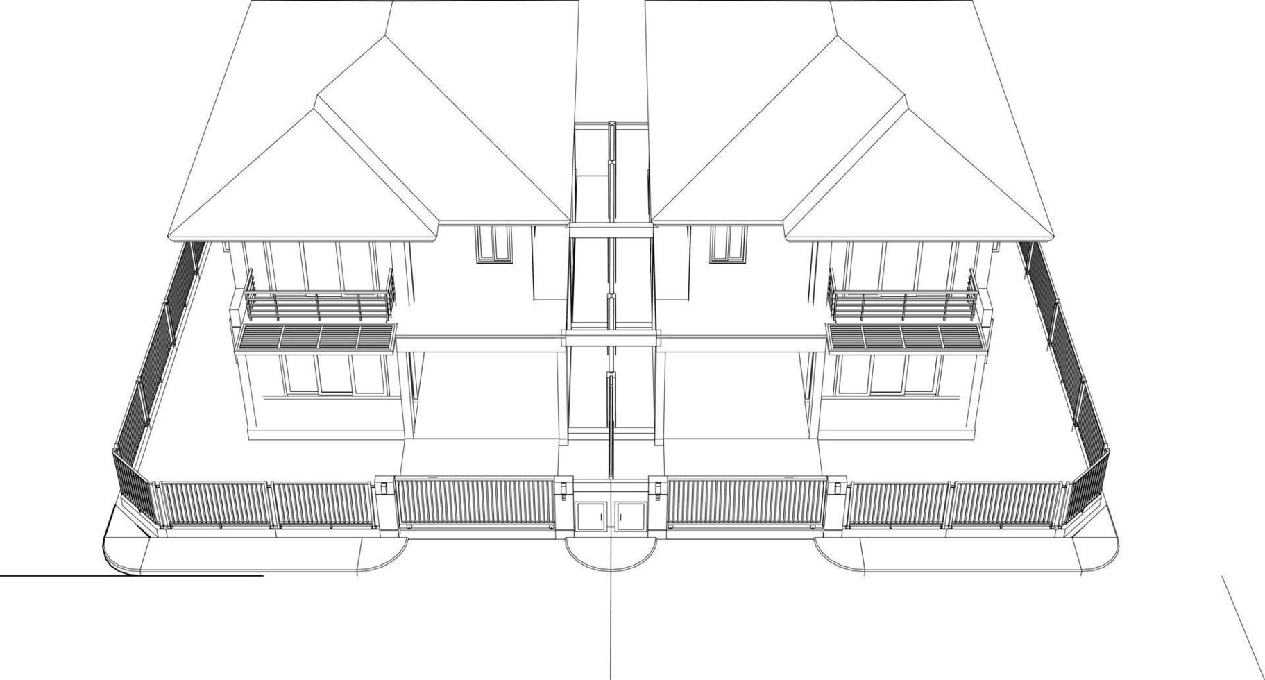 3d ilustração do residencial projeto vetor