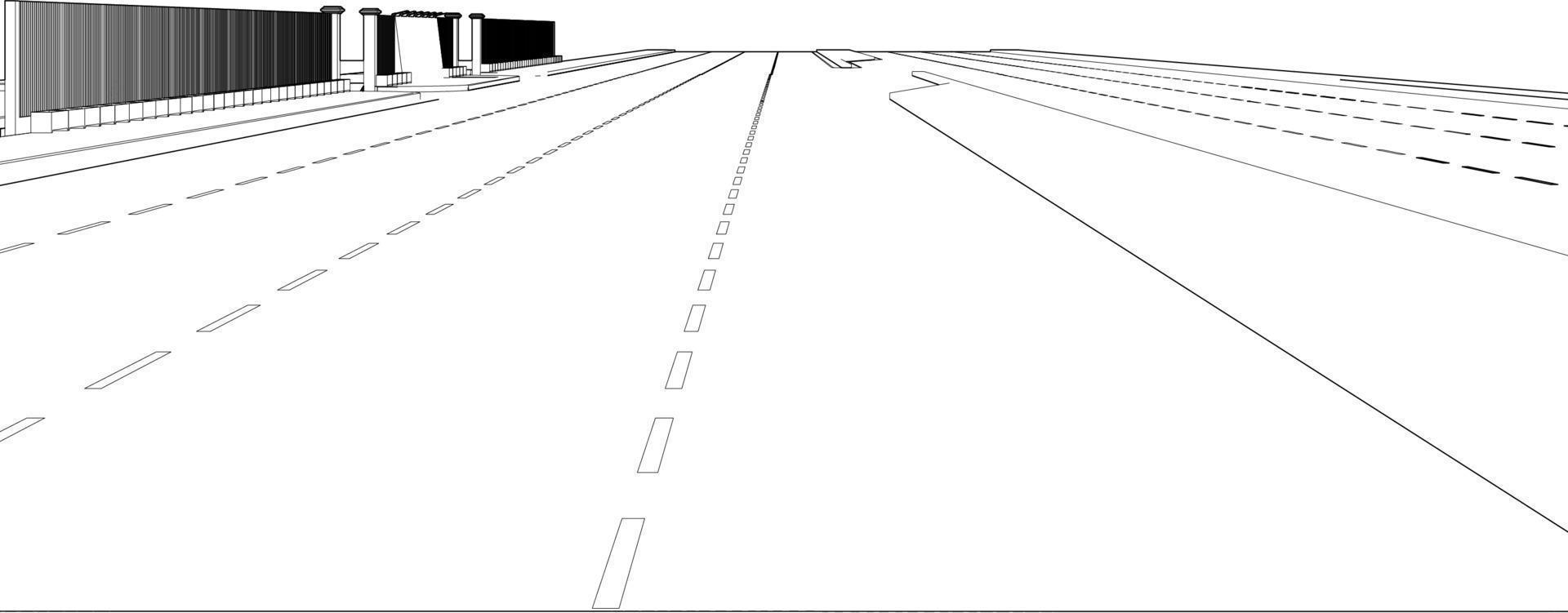 3d ilustração do panorama projeto vetor