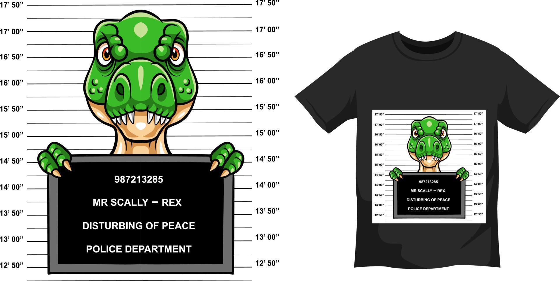 dinossauro camiseta Projeto - Criminoso t rex conceito vetor