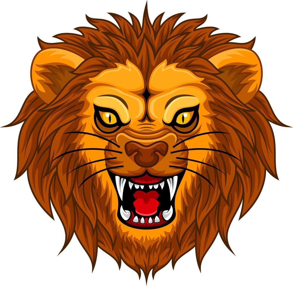 Bravo leão face ilustração mascote vetor