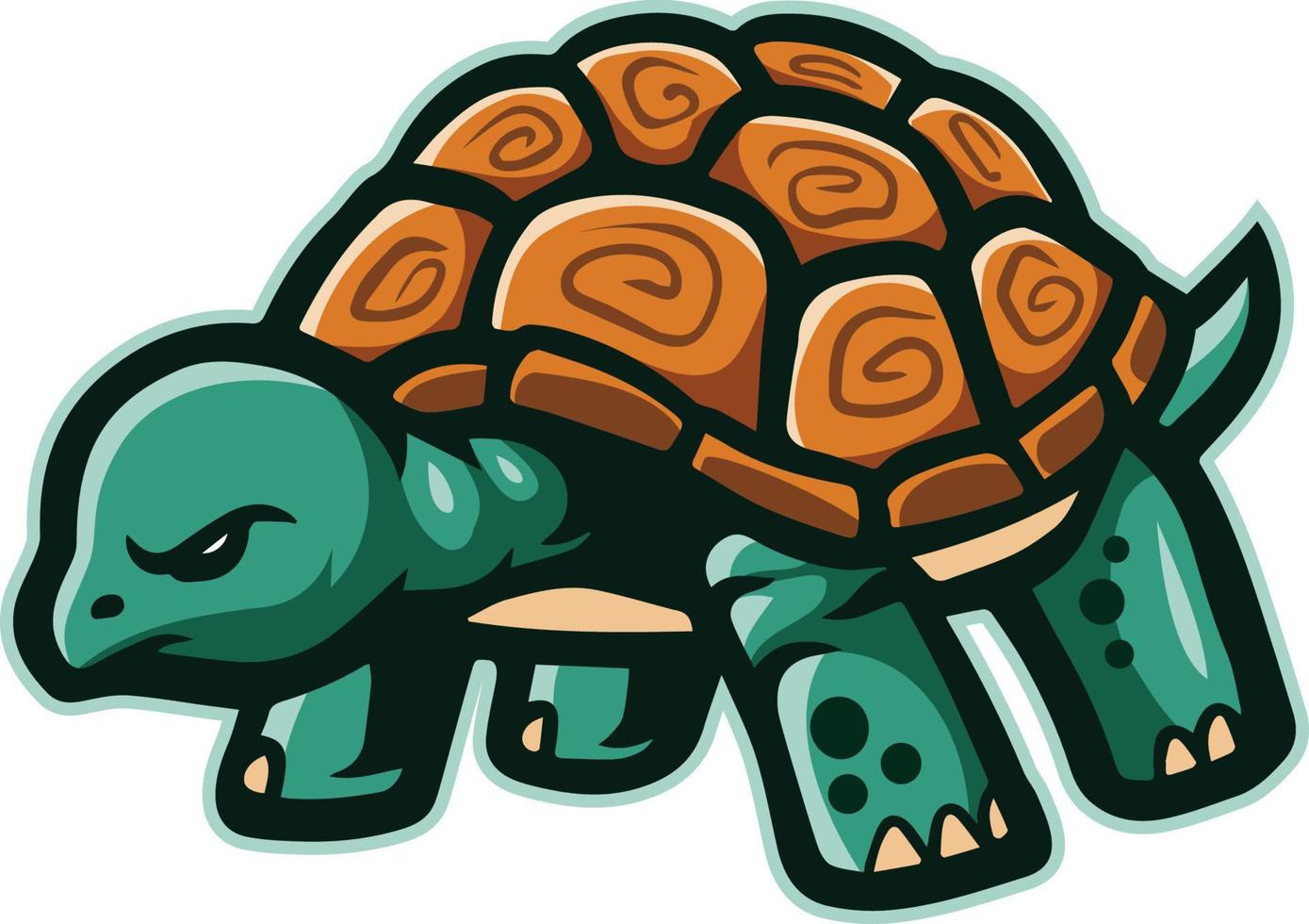 desenho animado Bravo tartaruga mascote Projeto vetor