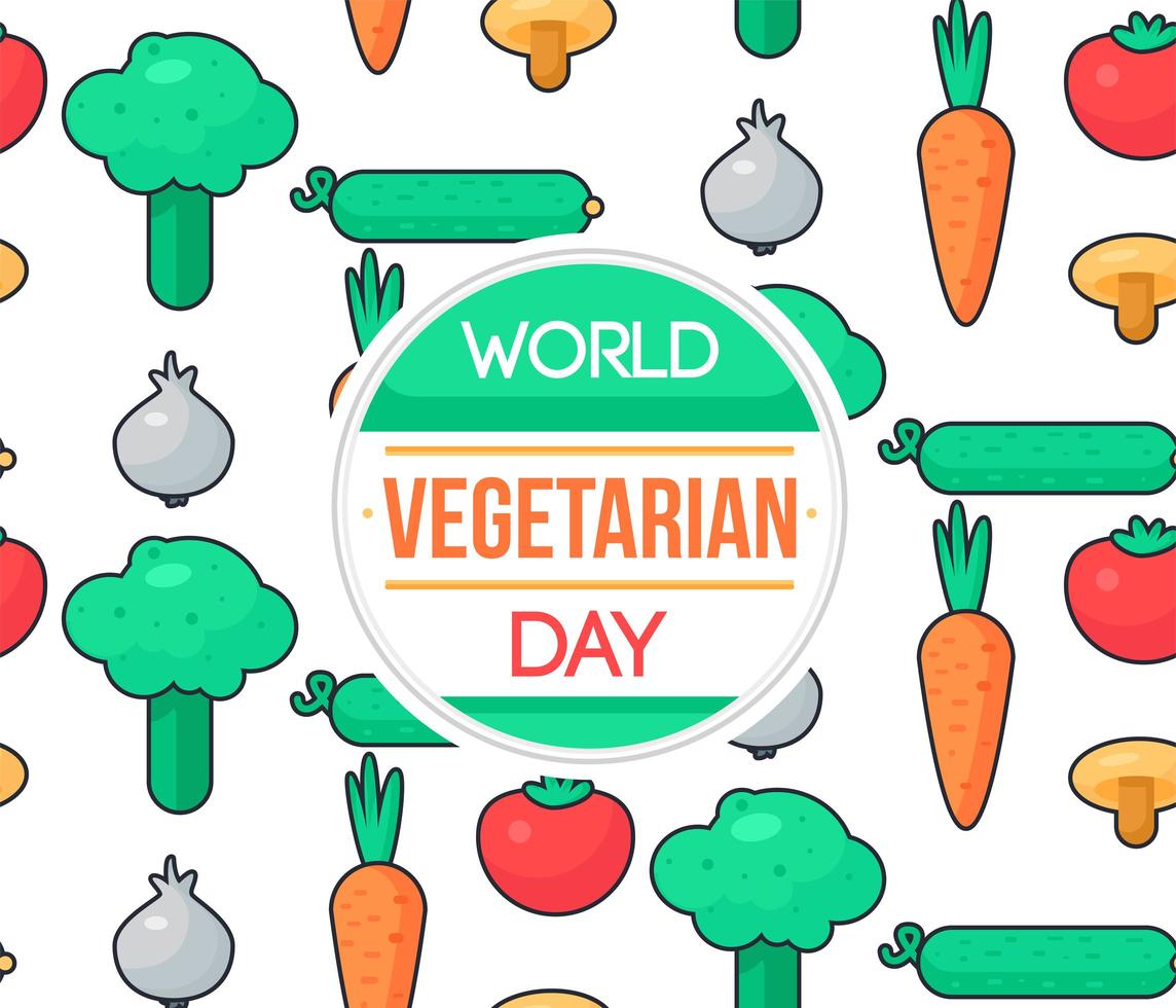 dia mundial vegetariano vetor