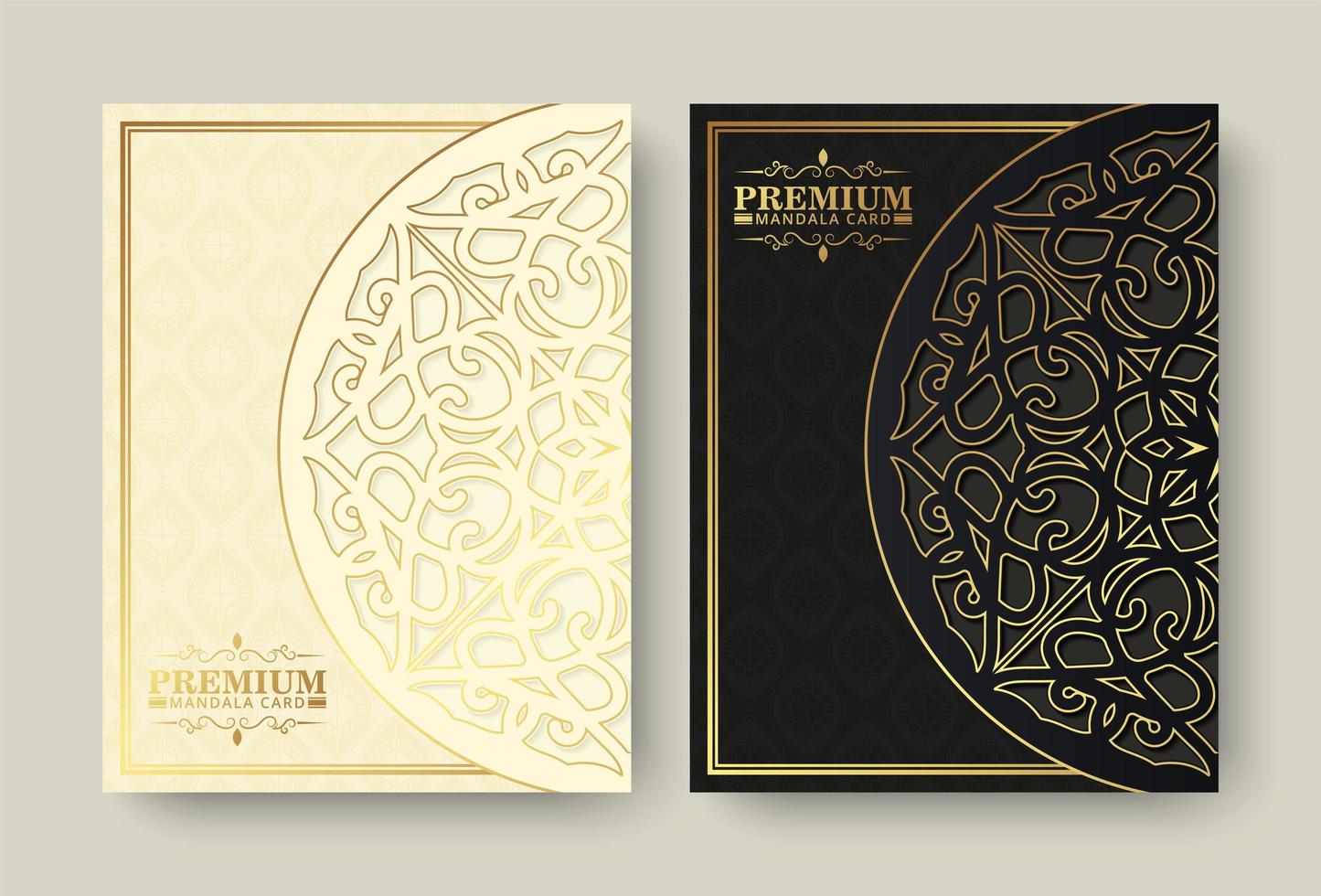 design de menu de mandala premium de luxo vetor