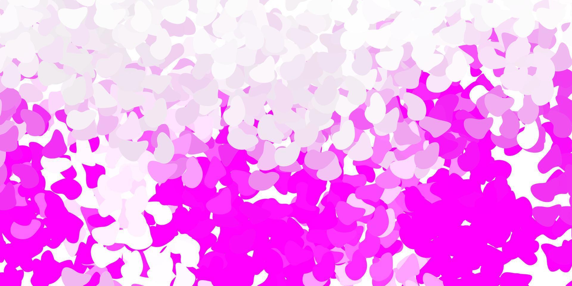 textura vector roxo claro, rosa com formas de memphis.