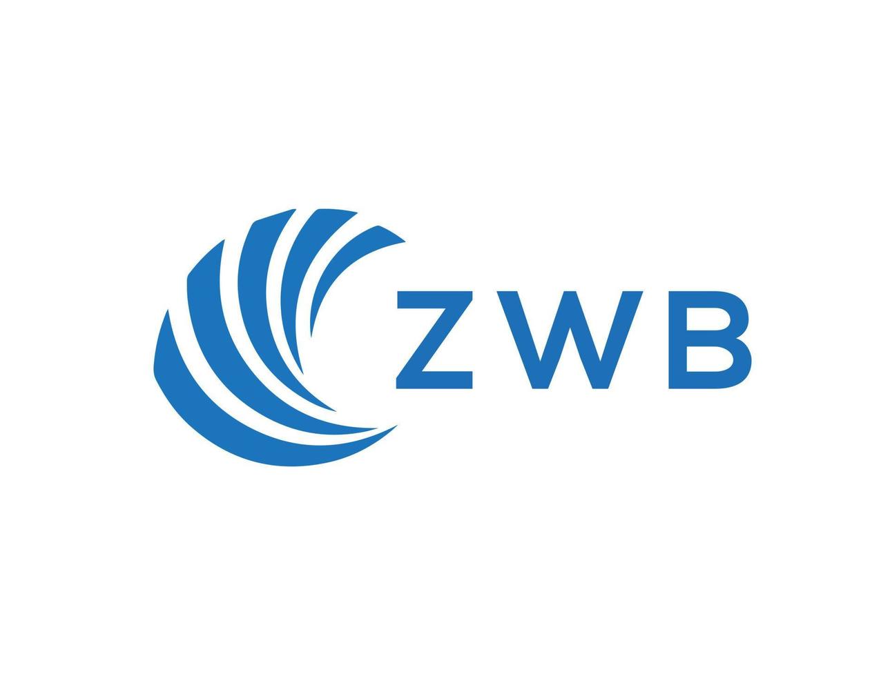 zwb carta logotipo Projeto em branco fundo. zwb criativo círculo carta logotipo conceito. zwb carta Projeto. vetor