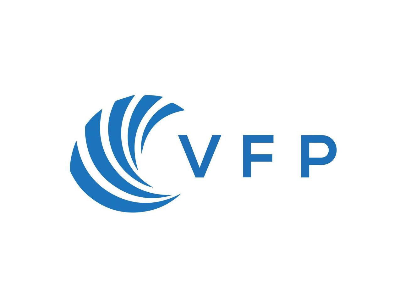 vfp carta logotipo Projeto em branco fundo. vfp criativo círculo carta logotipo conceito. vfp carta Projeto. vetor