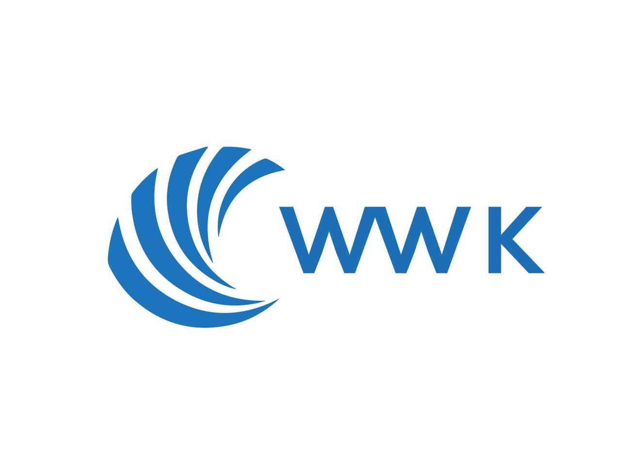 wwk carta logotipo Projeto em branco fundo. wwk criativo círculo carta logotipo conceito. wwk carta Projeto. vetor