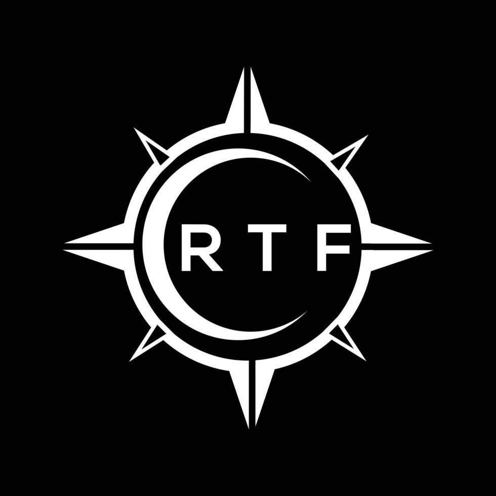 rtf abstrato tecnologia círculo configuração logotipo Projeto em Preto fundo. rtf criativo iniciais carta logotipo conceito. vetor