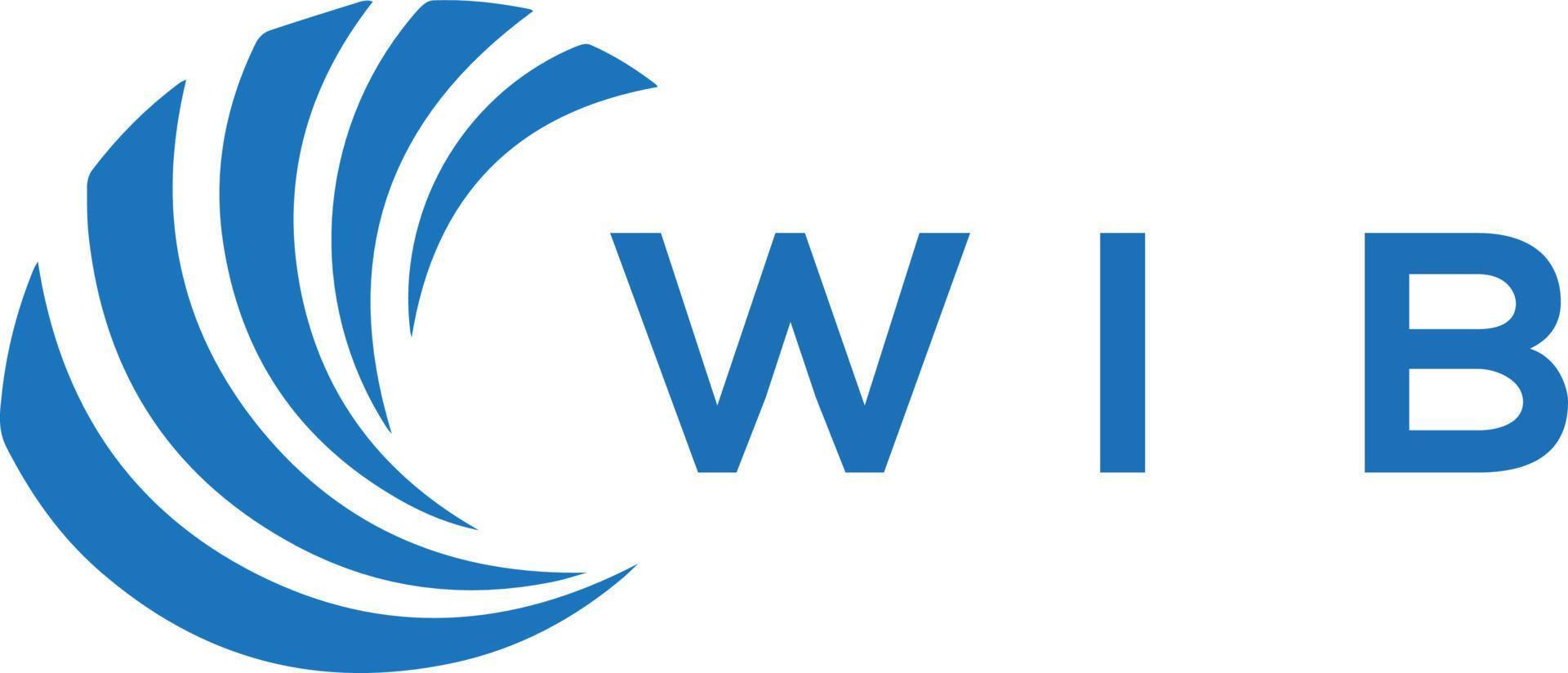 wib carta logotipo Projeto em branco fundo. wib criativo círculo carta logotipo conceito. wib carta Projeto. vetor