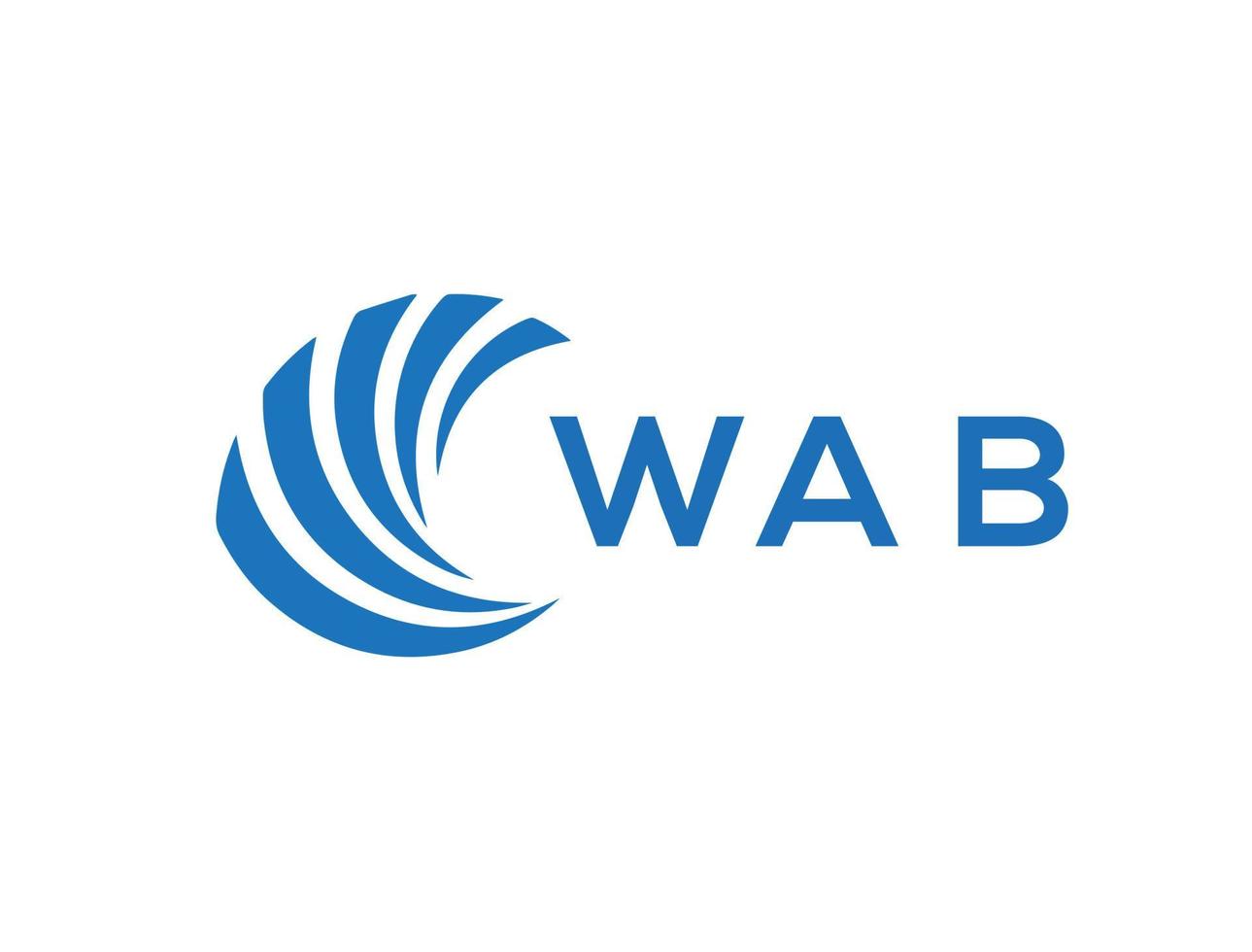 wab carta logotipo Projeto em branco fundo. wab criativo círculo carta logotipo conceito. wab carta Projeto. vetor