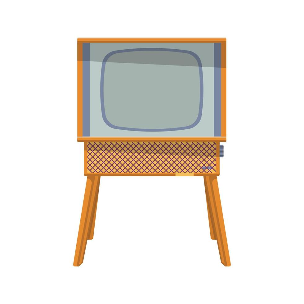 ilustração plana de tv retrô. elemento de design de ícone limpo no fundo branco isolado vetor
