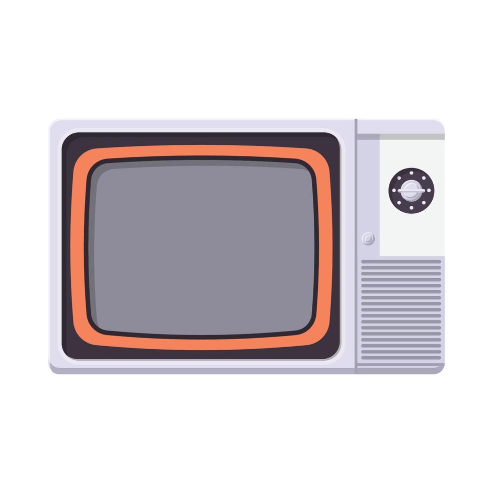 ilustração plana de tv retrô. elemento de design de ícone limpo no fundo branco isolado vetor