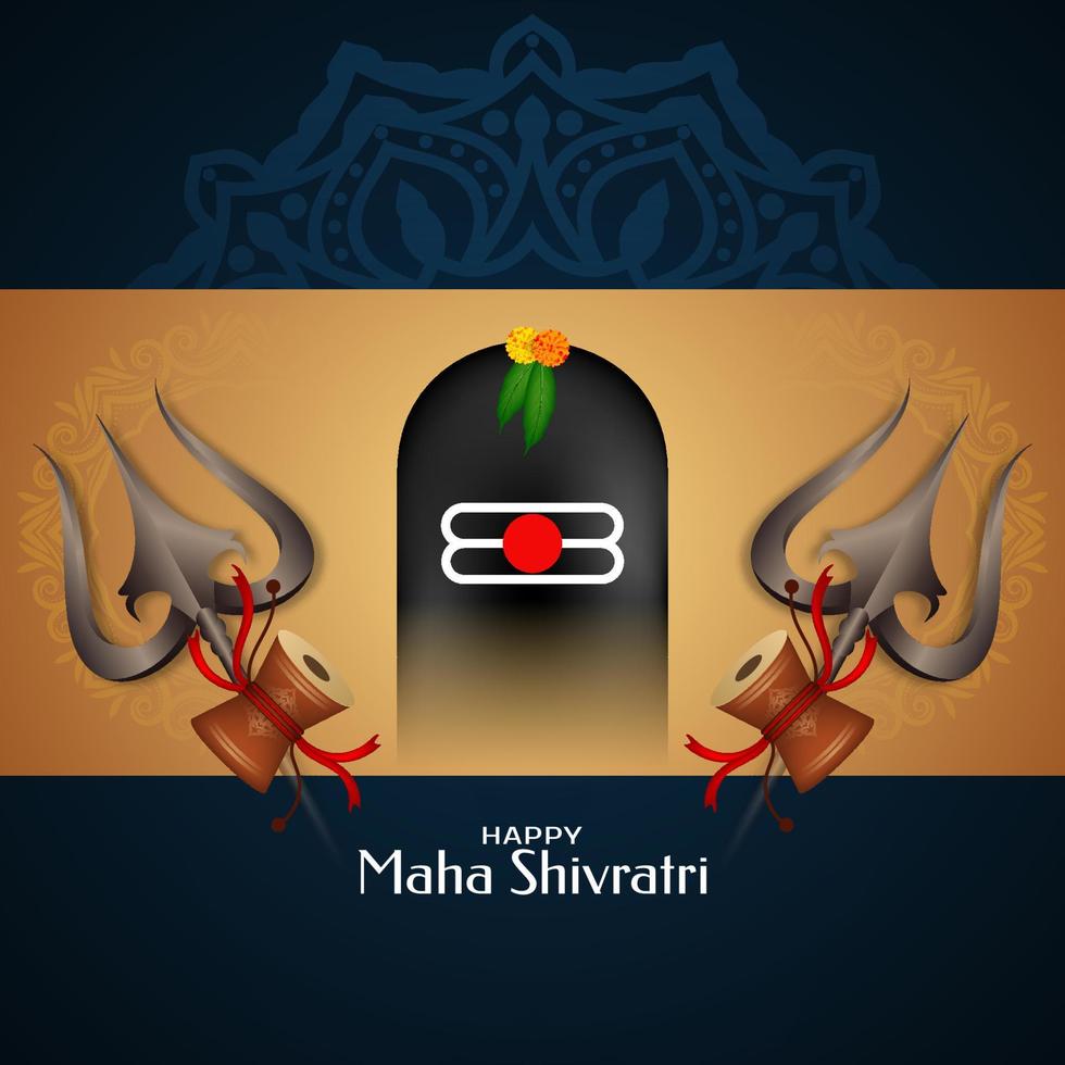 feliz maha shivratri senhor shiva adoração cartão festival religioso vetor