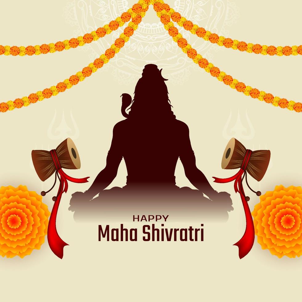 feliz maha Shivratri hindu religioso festival cumprimento fundo vetor