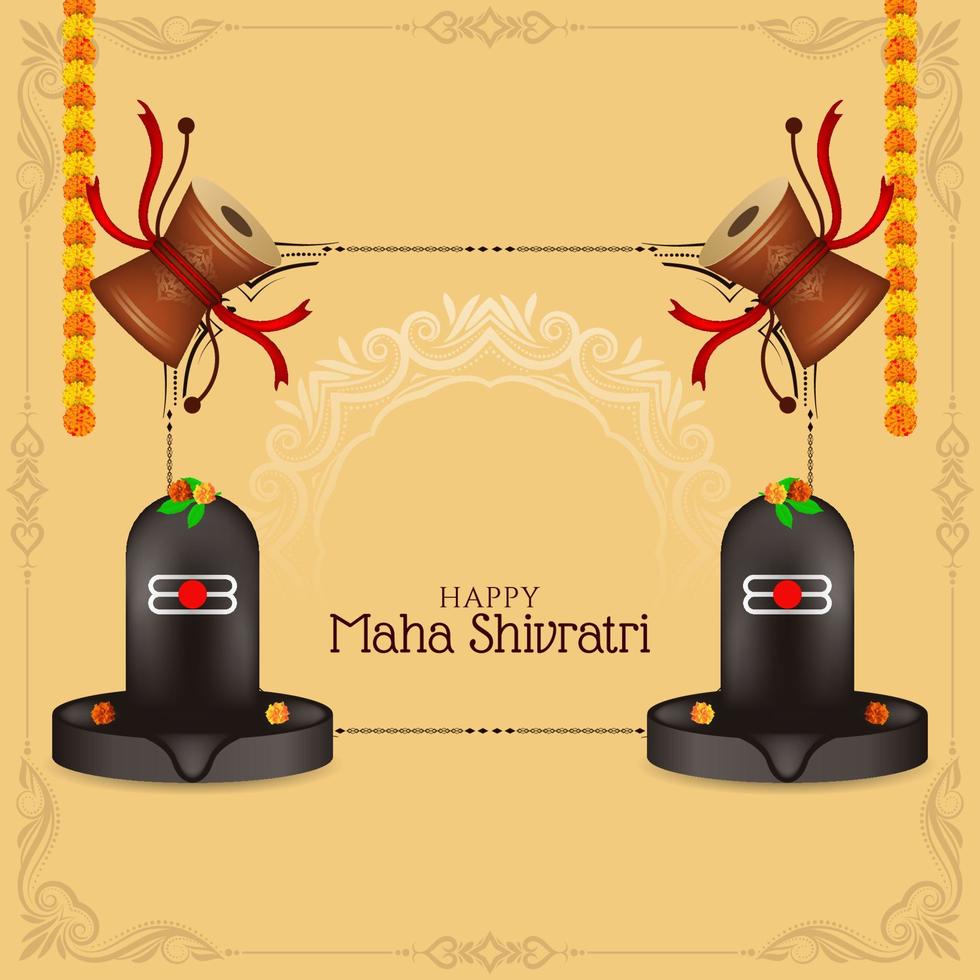 feliz maha shivratri senhor shiva adoração cartão festival religioso vetor