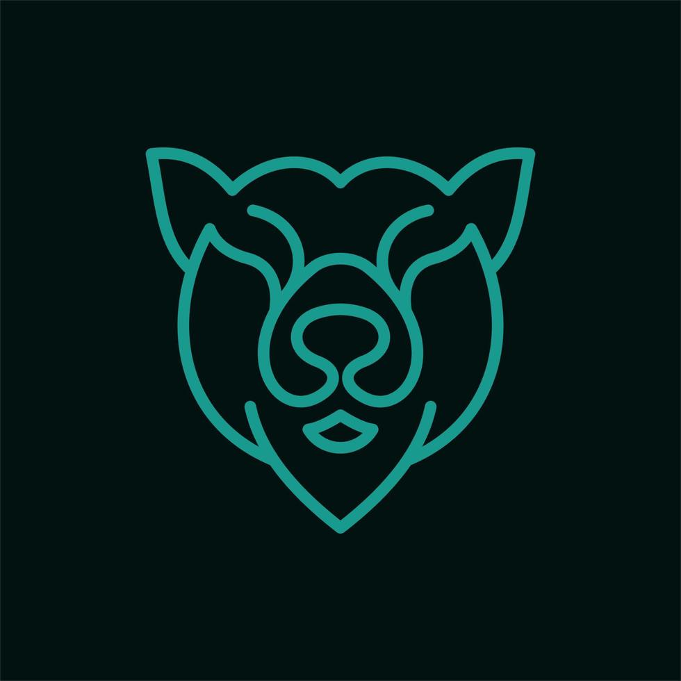 Urso cabeça linha moderno criativo logotipo vetor