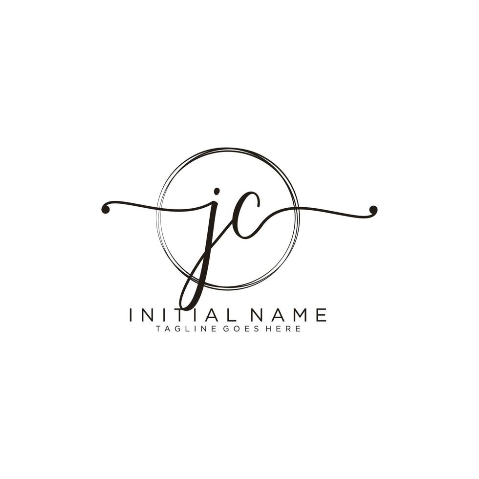 inicial jc feminino logotipo coleções modelo. caligrafia logotipo do inicial assinatura, casamento, moda, joalheria, butique, floral e botânico com criativo modelo para qualquer companhia ou negócios. vetor