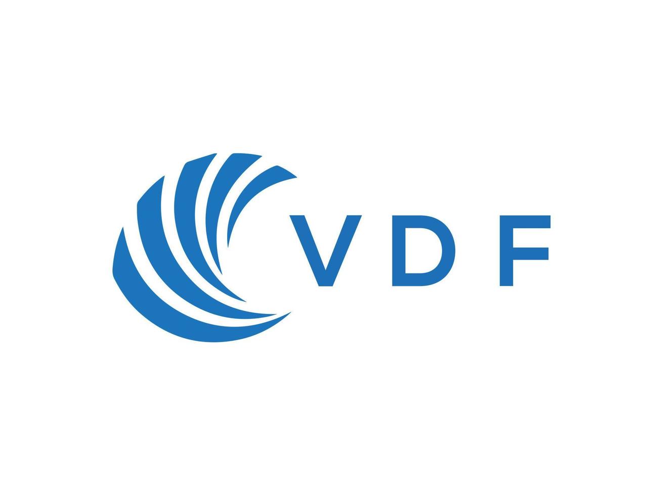 vdf carta logotipo Projeto em branco fundo. vdf criativo círculo carta logotipo conceito. vdf carta Projeto. vetor