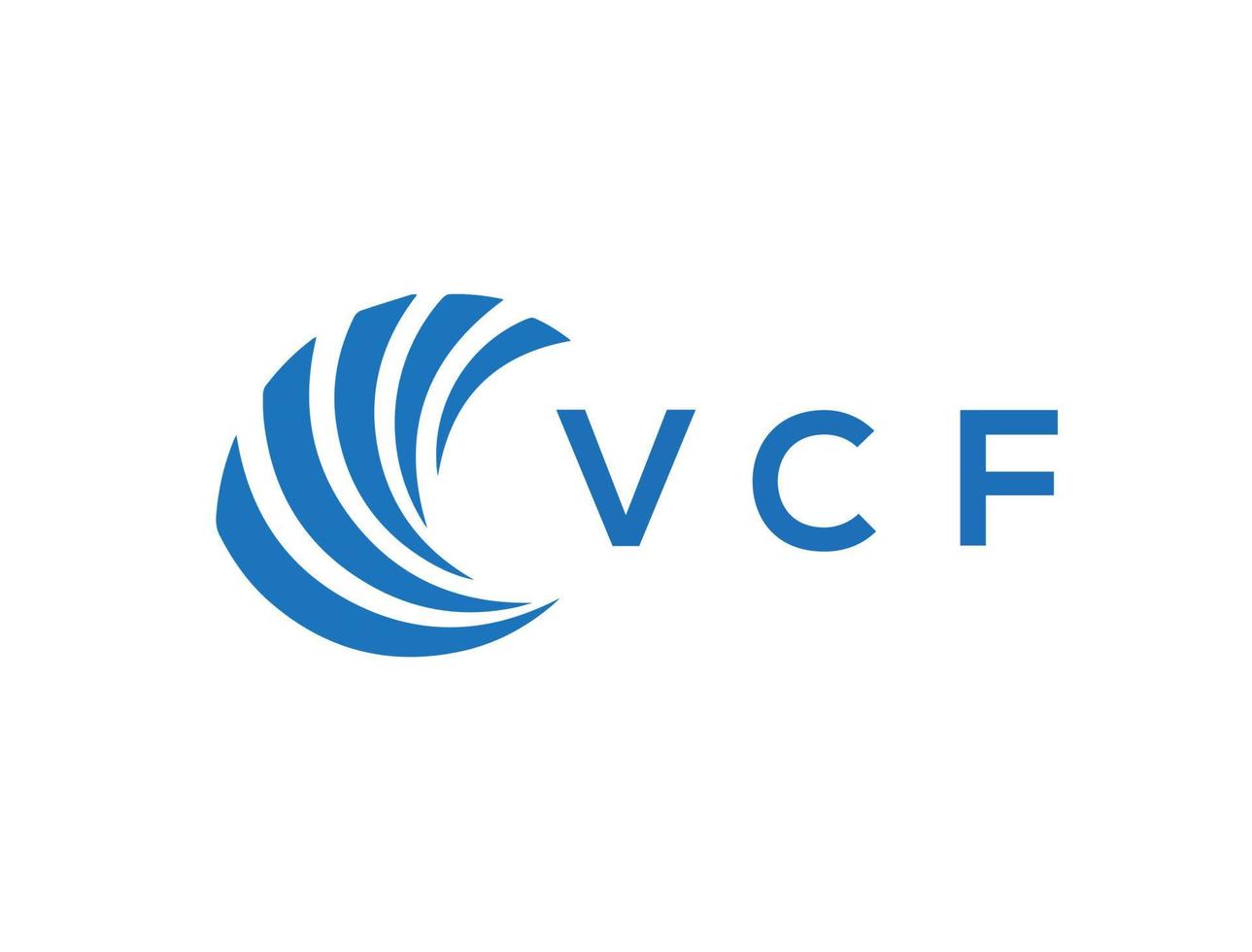 vcf carta logotipo Projeto em branco fundo. vcf criativo círculo carta logotipo conceito. vcf carta Projeto. vetor