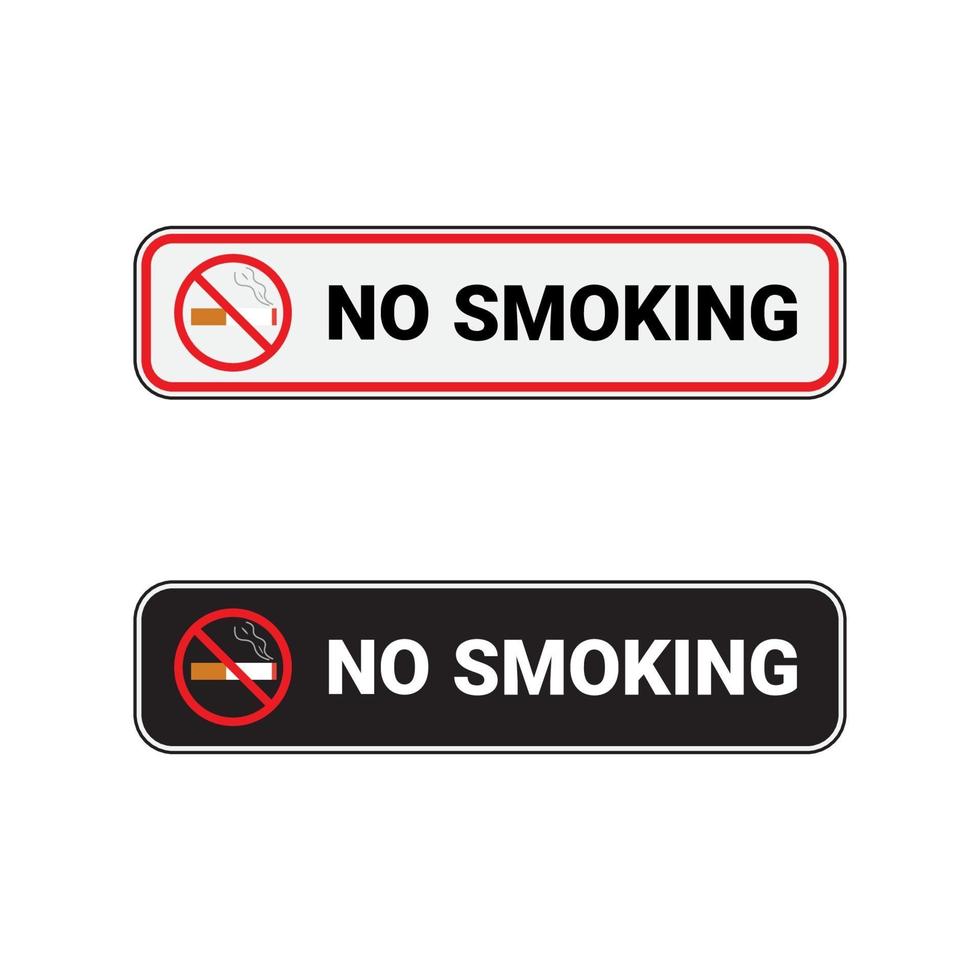 proibição de fumar placa retangular vetor