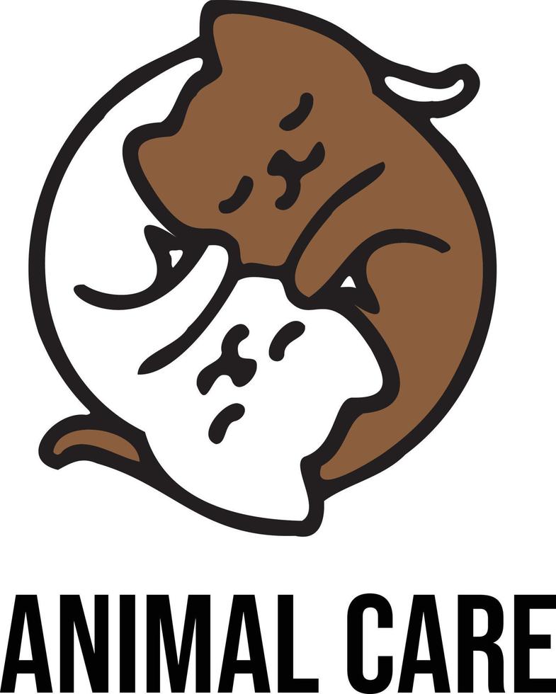 animal Cuidado logotipo vetor gatos amor
