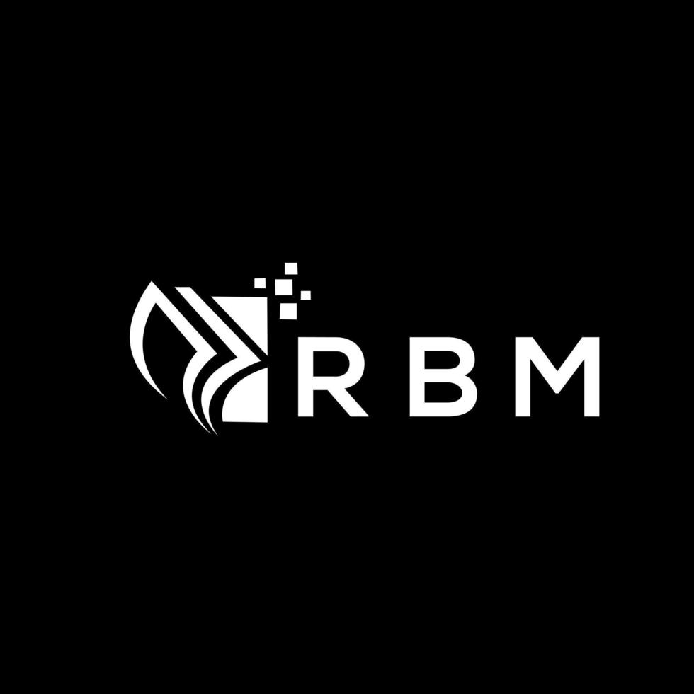 rbm crédito reparar contabilidade logotipo Projeto em Preto fundo. rbm criativo iniciais crescimento gráfico carta logotipo conceito. rbm o negócio finança logotipo Projeto. vetor