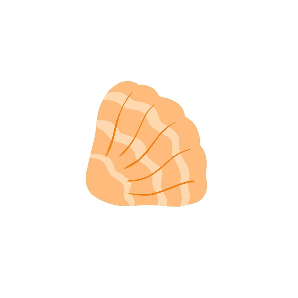shell em estilo doodle. concha do mar de mexilhão animal aquático. decoração marinha. ilustração plana dos desenhos animados isolada no branco vetor