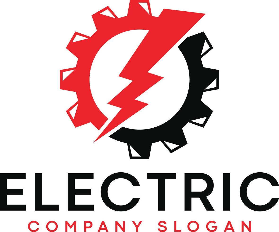 engrenagem elétrico parafuso logotipo vetor